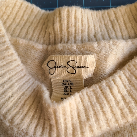 Jessica Simpson Cream Sweater with Floral Details Cottagecore Boho Country Charm - Picture 6 of 8